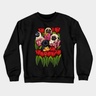 Tulip Pug Crewneck Sweatshirt